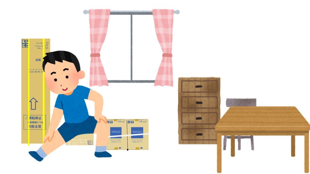 サーバーが届き 設置するまえにはりきる男性