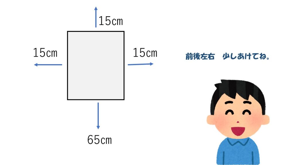 設置するときの間隔の図
